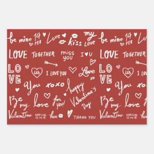 Walentine 19" x 29" Papierblätter, Matte Geschenkpapier Set