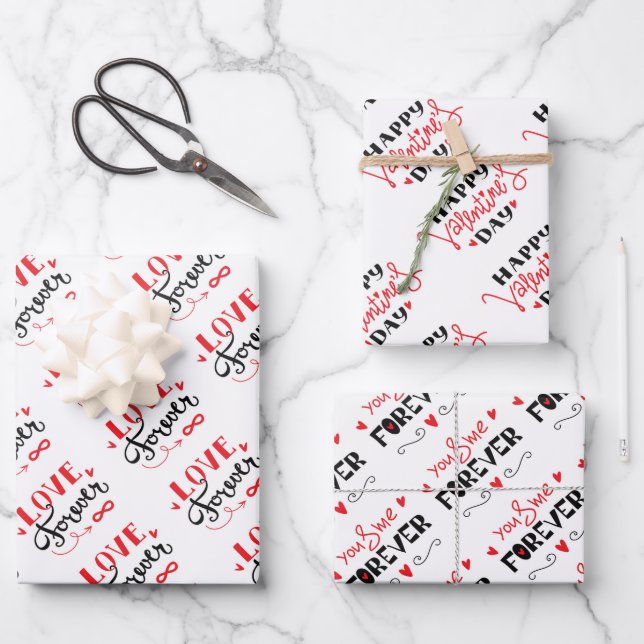 Walentiner-Tagesumschlagpapier Geschenkpapier Set (Vorderseite)