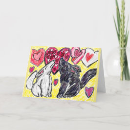 Walentinwolf heulen feiertagskarte