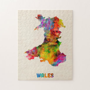 Wales-Aquarell-Karte Puzzle