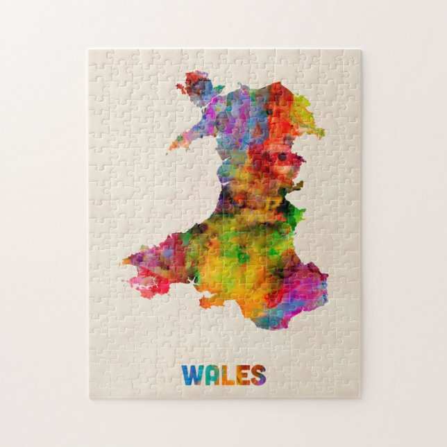 Wales-Aquarell-Karte Puzzle (Vertikal)