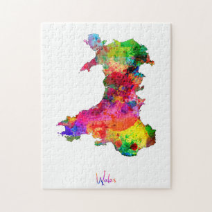 Wales-Aquarell-Karte Puzzle