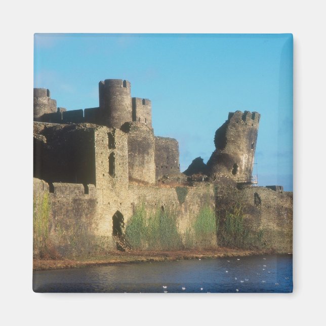 Wales - Burg Caerphilly, mit Blick auf die Magnet (Vorne)