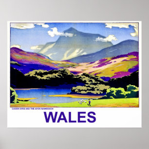 Wales, Cader Idris und Afon Mawddach, Vintage Poster