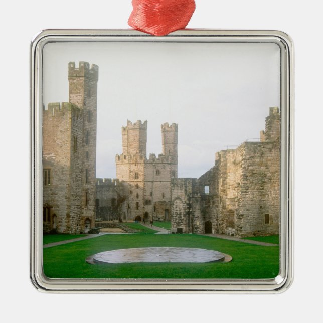 Wales, Caernarfon Burg, einer von Edwards 2 Ornament Aus Metall (Vorne)