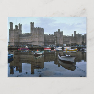 Wales, Caernarfon-Burg, einer von Edwards Postkarte