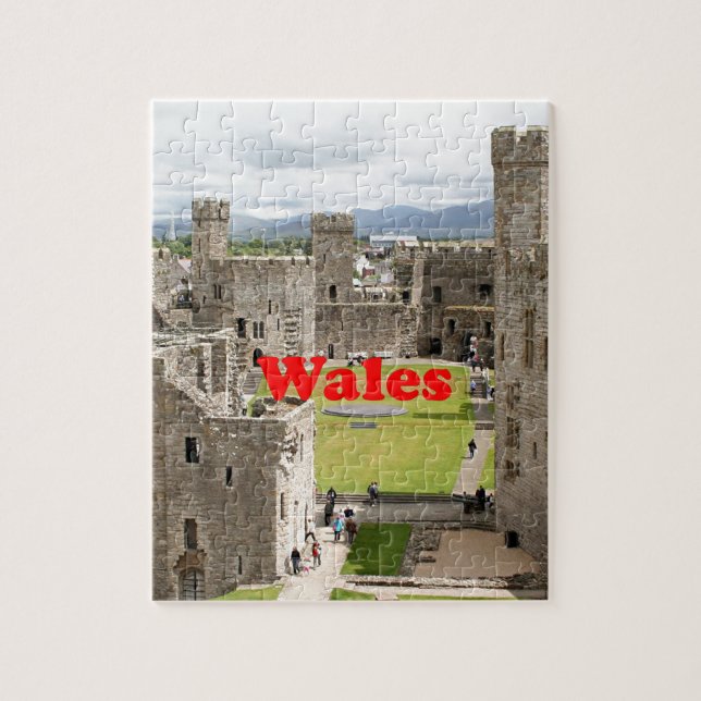 Wales: Caernarfon Castle, Großbritannien Puzzle (Vertikal)