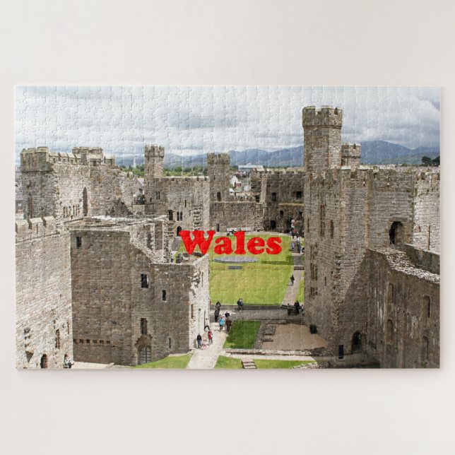 Wales: Caernarfon Castle, Großbritannien Puzzle (Horizontal)