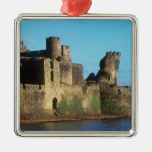 Wales - Caerphilly Castle, mit Blick auf die Silbernes Ornament