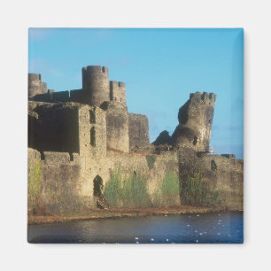 Wales - Caerphilly-Schloss, mit Blick auf das Magnet