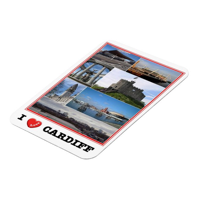 Wales - Cardiff - I Liebe - Magnet (Linke Seite)