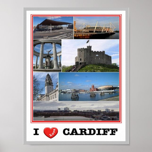 Wales - Cardiff - I Liebe - Poster (Vorne)
