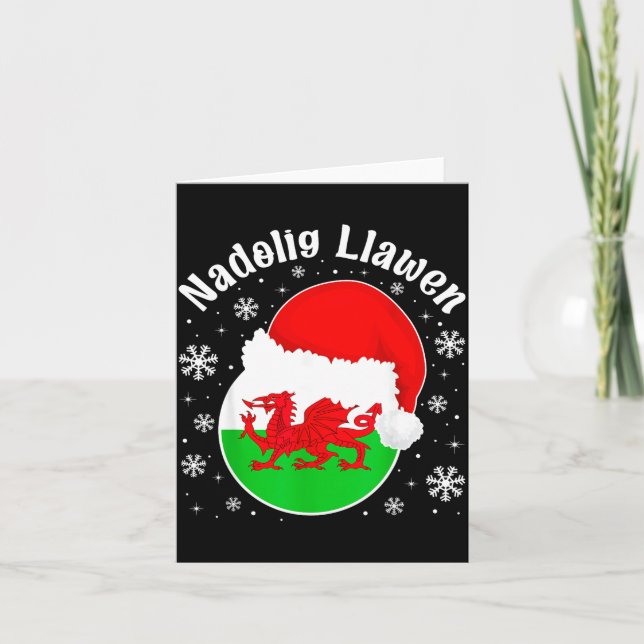 Wales Christmas Welsh Christmas Greeting Nadolig L Karte (Vorderseite)