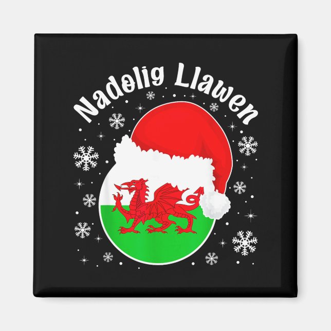 Wales Christmas Welsh Christmas Greeting Nadolig L Magnet (Vorne)