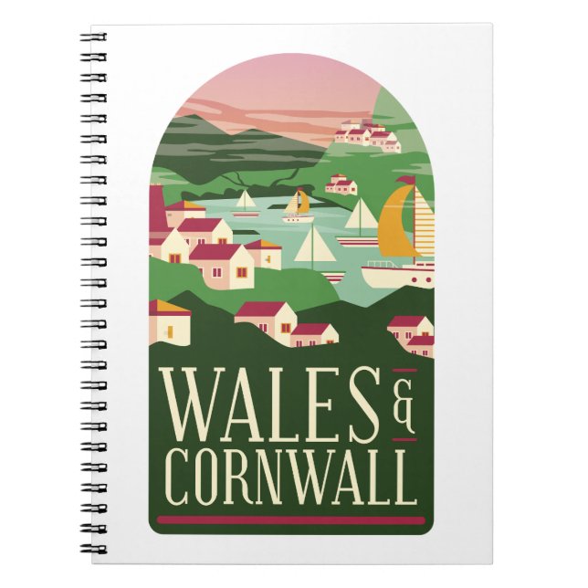 Wales Cornwall Vintag Magnet Notizblock (Vorderseite)