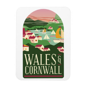 Wales Cornwall Vintage Magnet