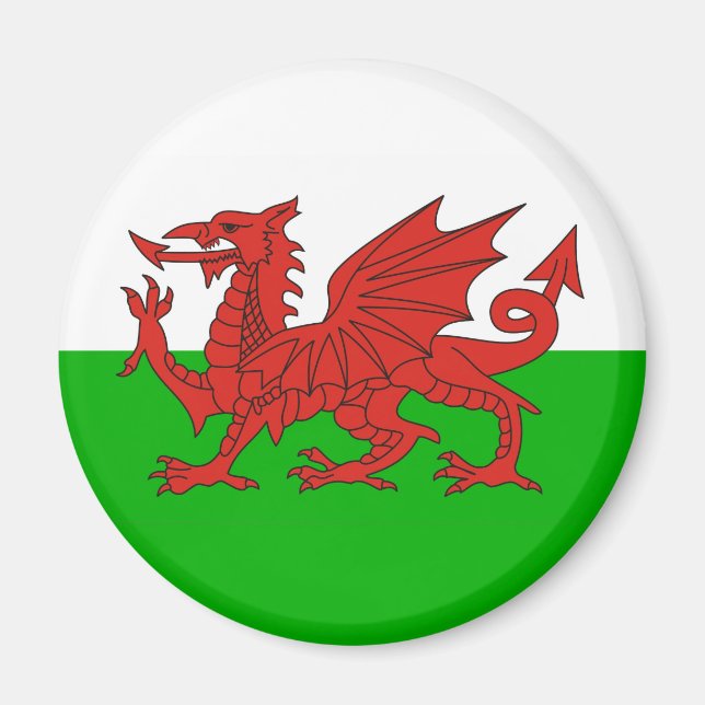 Wales Country Dragon Fahne welch britisch Magnet (Vorne)