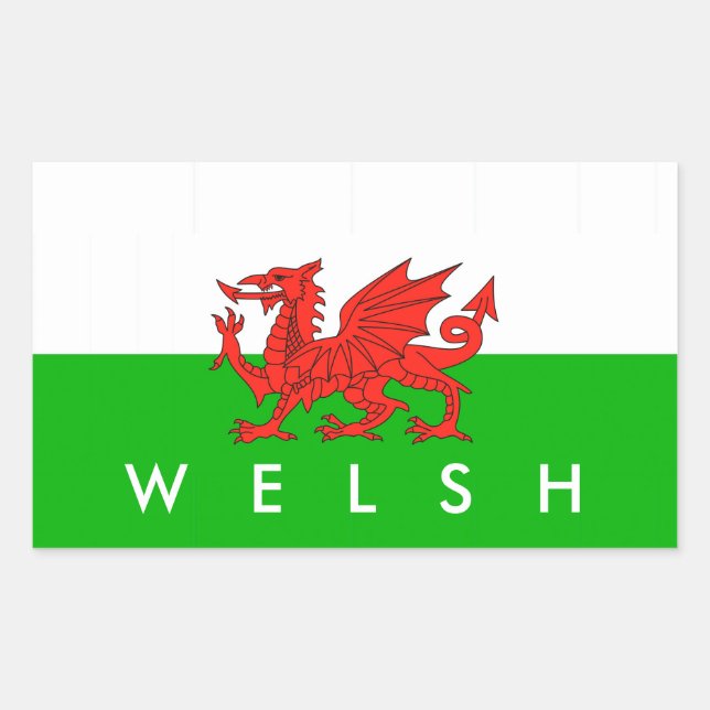 Wales Country Flag Britisch Nation Welsh Symbol Rechteckiger Aufkleber (Vorderseite)