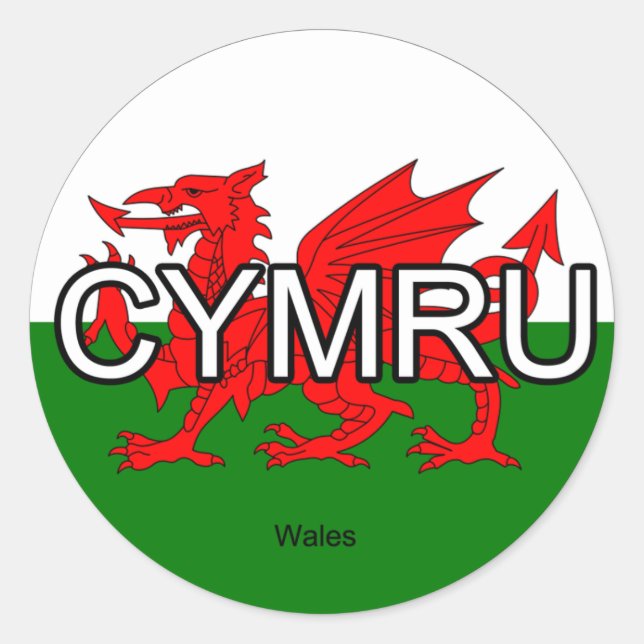 Wales CYMRU Vereinigtes Königreich Runder Aufkleber (Vorderseite)