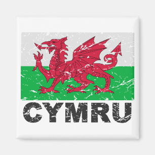 Wales CYMRU Vintag Flag Magnet