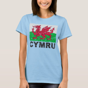 Wales CYMRU Vintag Flag T-Shirt