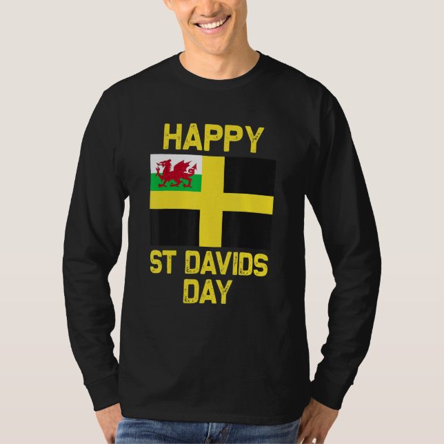 Wales 'Cymru' Welsh flag St. Davids Day Dewi Hapus T-Shirt (Vorderseite)