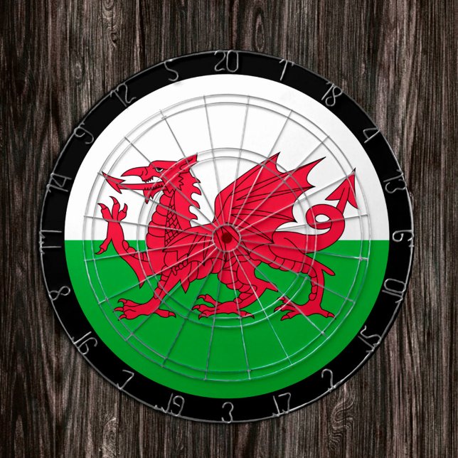 Wales Dartboard & Welsh Flag Darts / Spielbrett Dartscheibe (Von Creator hochgeladen)