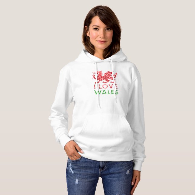 Wales-Drache-Liebe Hoodie (Vorne ganz)