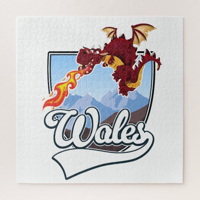 Wales-Drache-Logo  Puzzle (Vertikal)