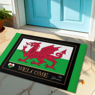 Wales Emblem, walisische Flag matten Cymru /sport Fußmatte