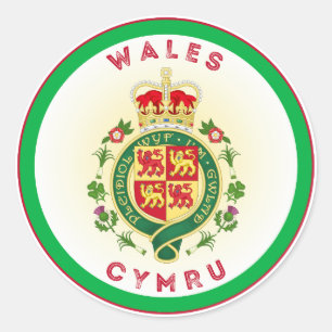 Wales-Erbe-Emblem Runder Aufkleber
