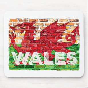 Wales Flag auf Brick Mousepad