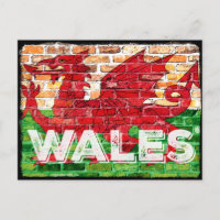 Wales Flag auf Brick