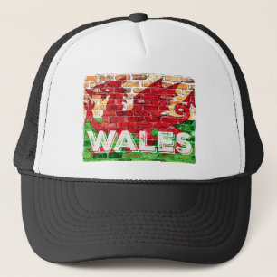 Wales Flag auf Brick Truckerkappe