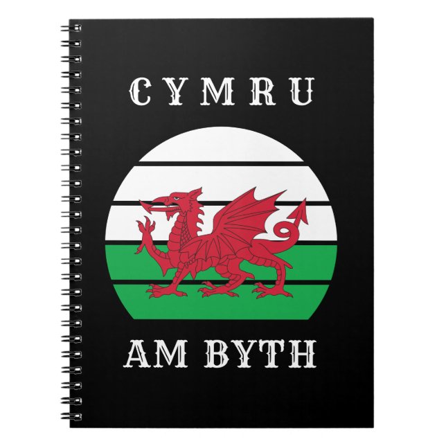 Wales Flag Cymru am Byth Stolz sein walisisch Notizblock (Vorderseite)