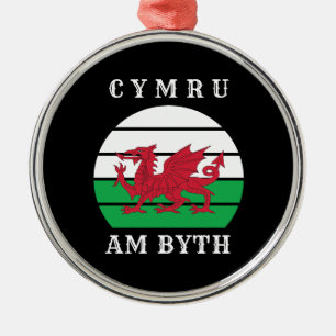 Wales Flag Cymru am Byth Stolz sein walisisch Ornament Aus Metall