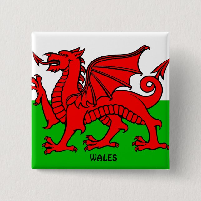WALES FLAG /DRAGON BUTTON (Vorderseite)