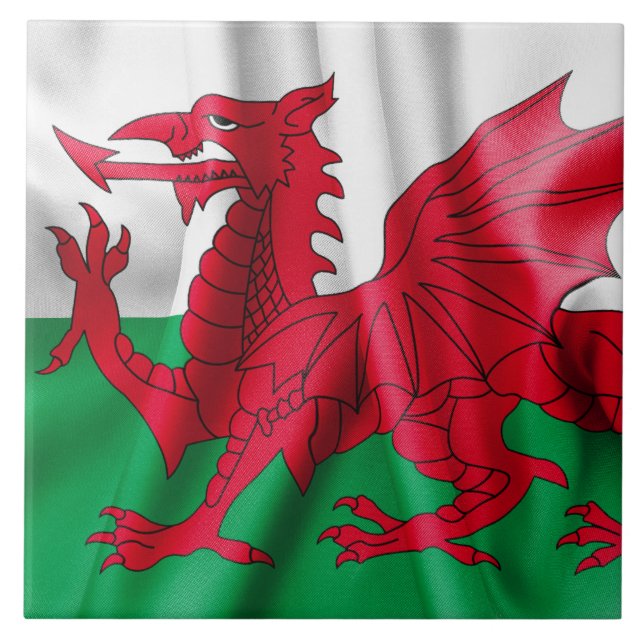 Wales-Flag Fliese (Vorderseite)