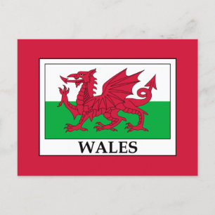 Wales Flag Postcard Postkarte