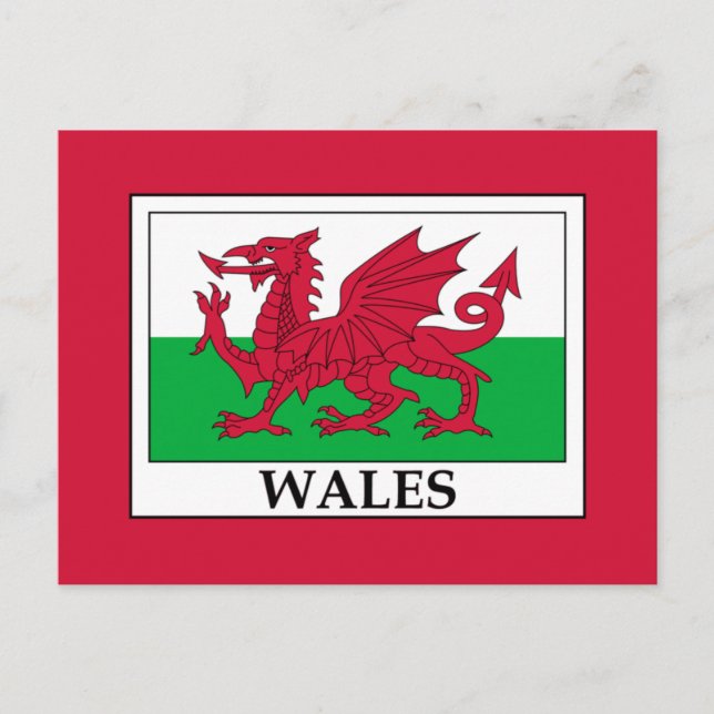 Wales Flag Postcard Postkarte (Vorderseite)
