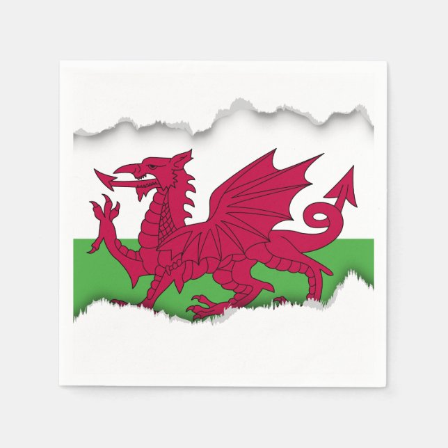Wales Flag Serviette (Vorderseite)