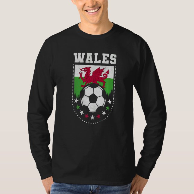 Wales Flag Soccer Fan   T-Shirt (Vorderseite)