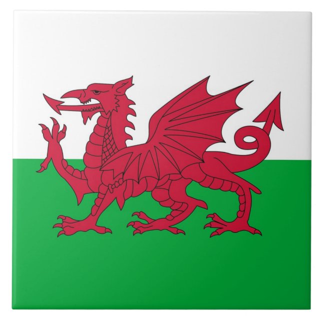 Wales Flag Tile Fliese (Vorderseite)