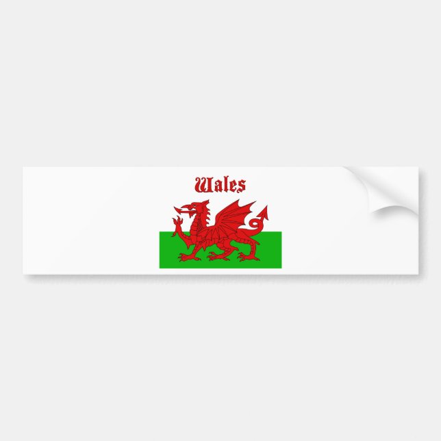 Wales Flag Wales Autoaufkleber (Vorne)