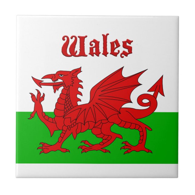 Wales Flag Wales Fliese (Vorderseite)