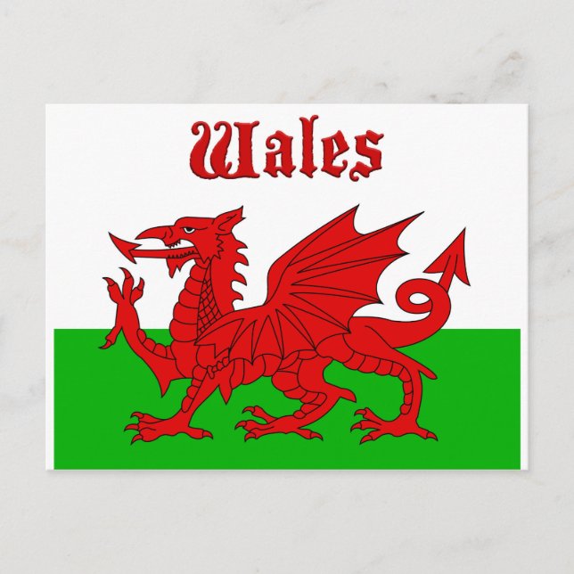 Wales Flag Wales Postkarte (Vorderseite)