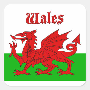 Wales Flag Wales Quadratischer Aufkleber