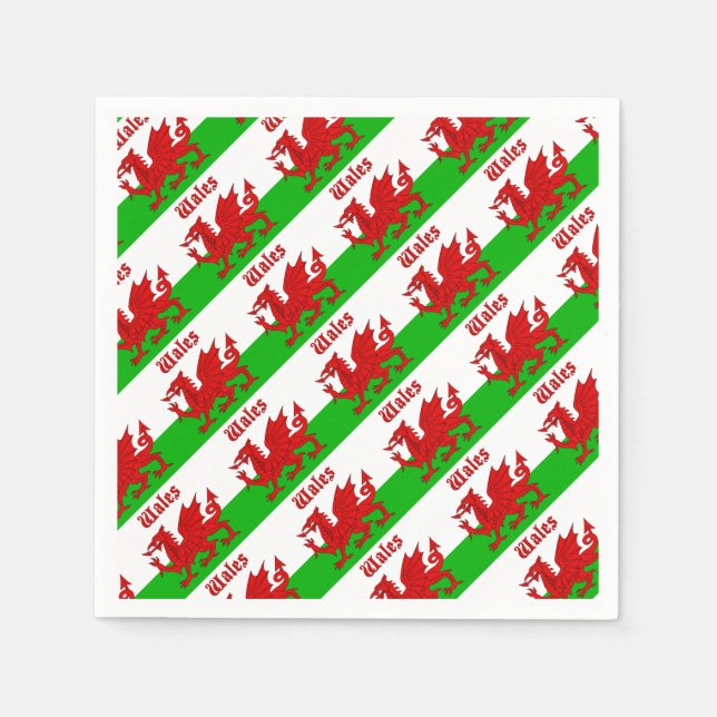 Wales Flag Wales Serviette (Vorderseite)