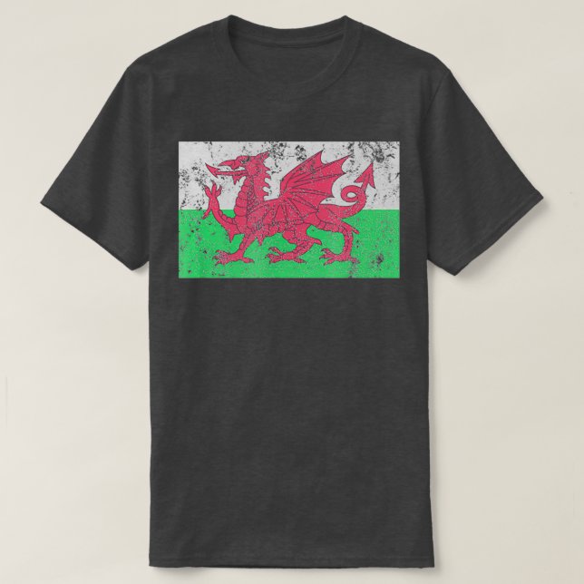 Wales Flag Welsh Dragon Baner Cymru Y Ddraig Goch T-Shirt (Design vorne)
