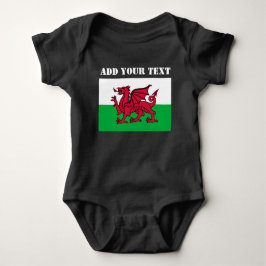 Wales Flag Welsh Dragon Cardiff Patriotic Baby Strampler